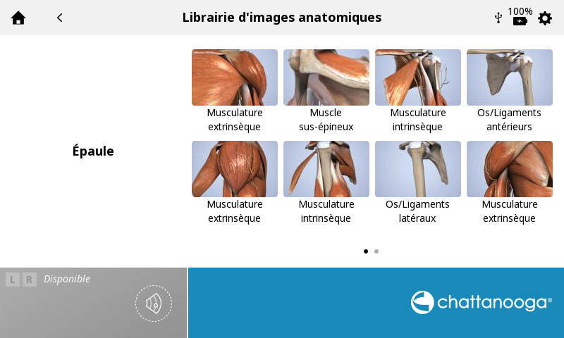 Protocoles suggérés et librairie d'images anatomiques Intelect® Mobile 2
