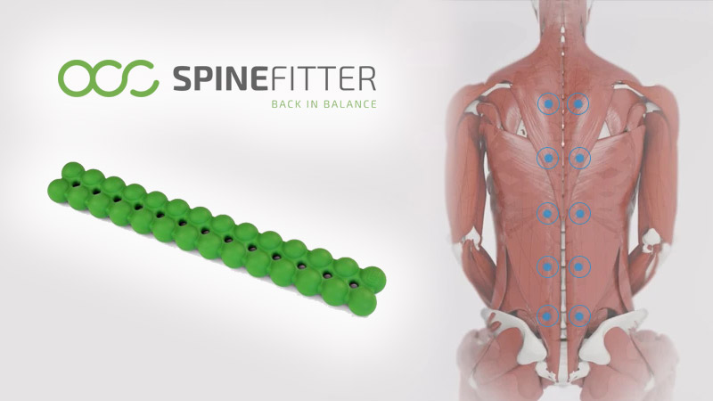 Schéma ciblant les points de pression sur la musculature d'un corps humain avec le SPINEFITTER